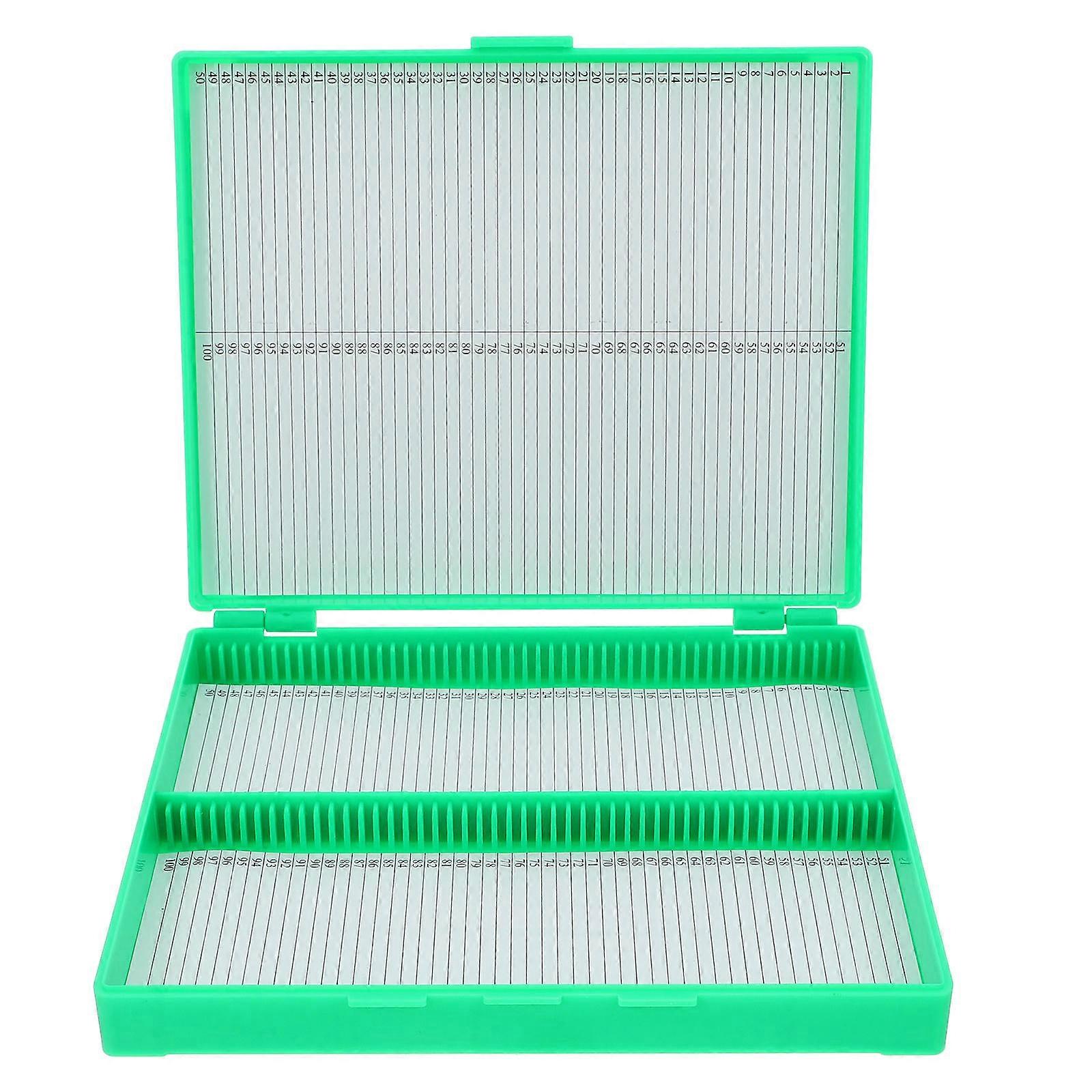 Microscope for Storage 3Pcs Green Plastic Holds 100 Slides