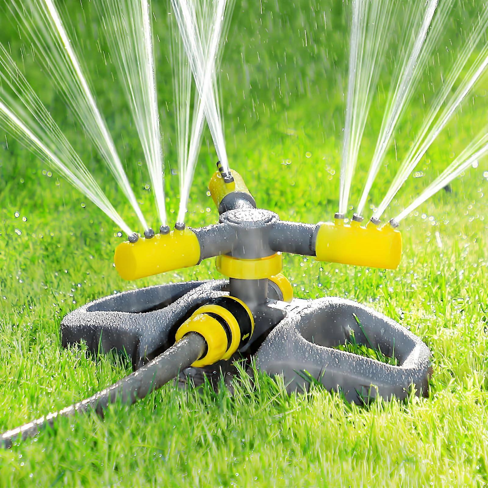 360° Rotating Garden Sprinkler with Adjustable 2 Spray Modes for Lawn Irrigation Patio Yard (Gray 0.78in+30m)