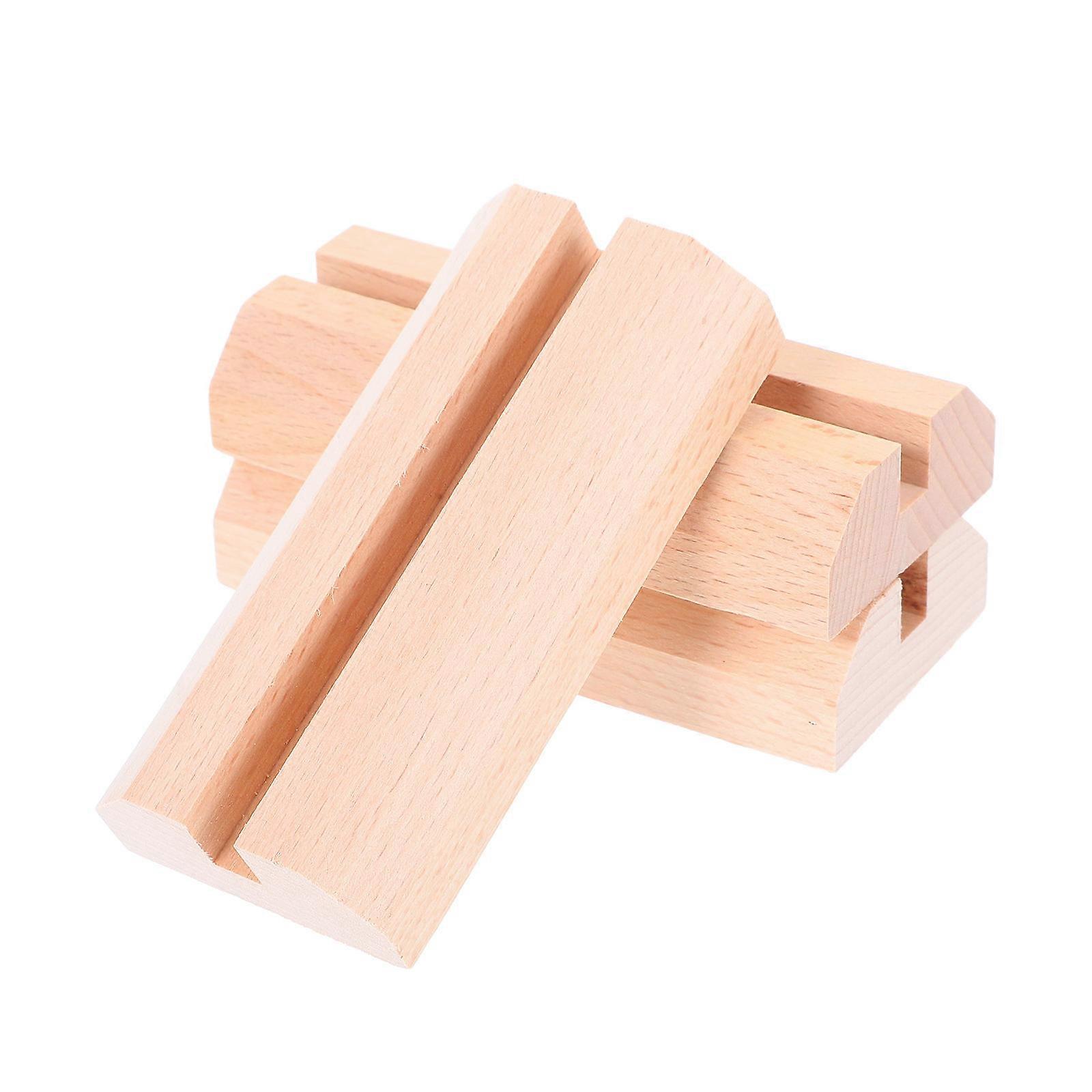 Wood Sign Holder For Table 3Pcs Rustic Menu Stand Clip Supporting Calendars Easy Insertion Beige