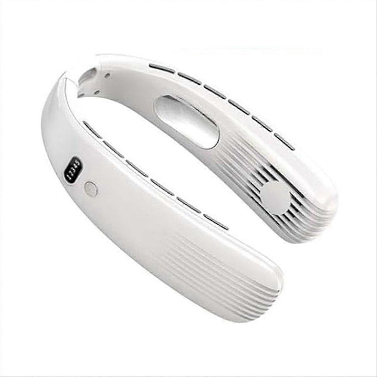 Bladeless Neck Fans,USB Leaf Less Operated Wearable Headphone White