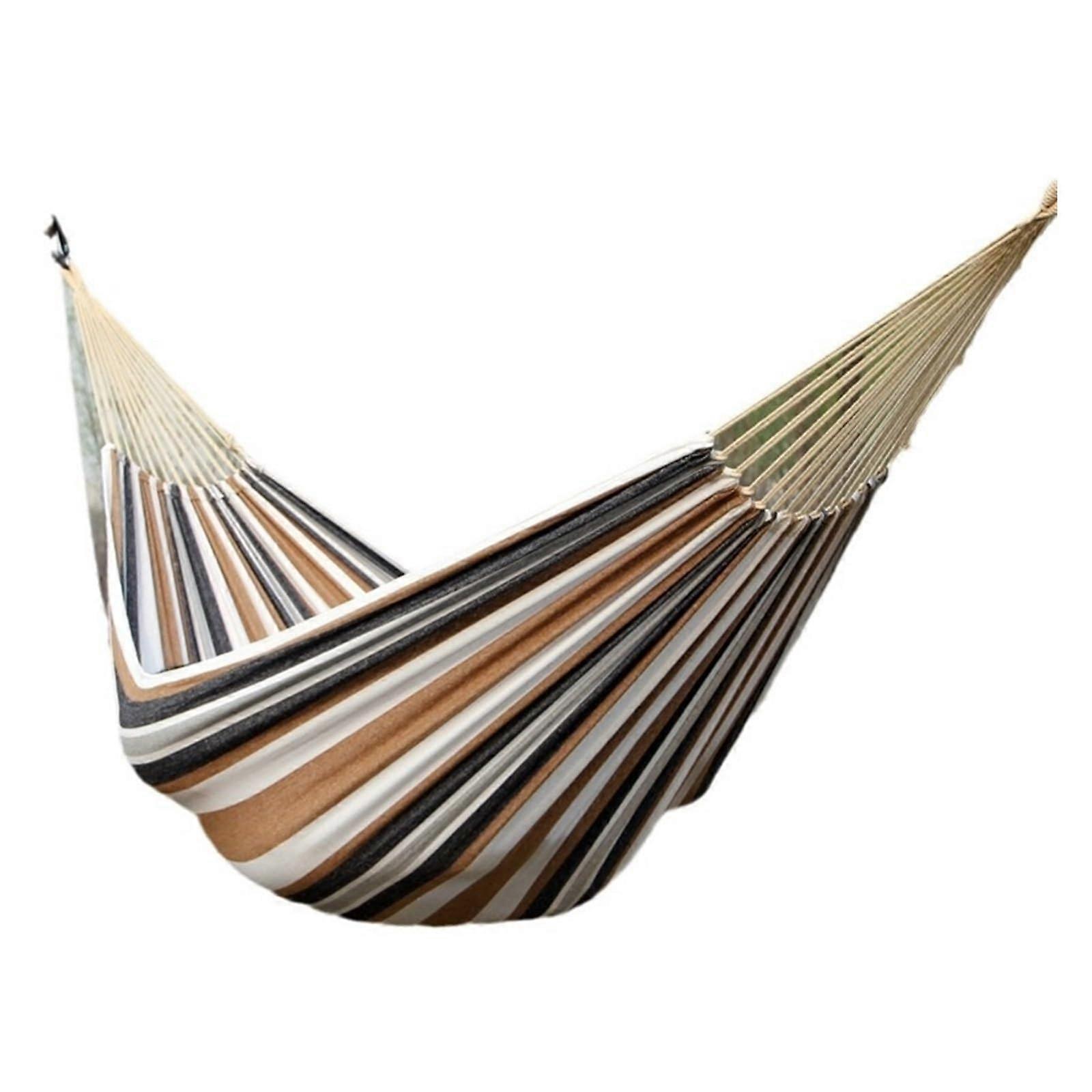 Single Canvas Hammock Outdoor Camping Indoor Use Durable Lightweight Chocolate
