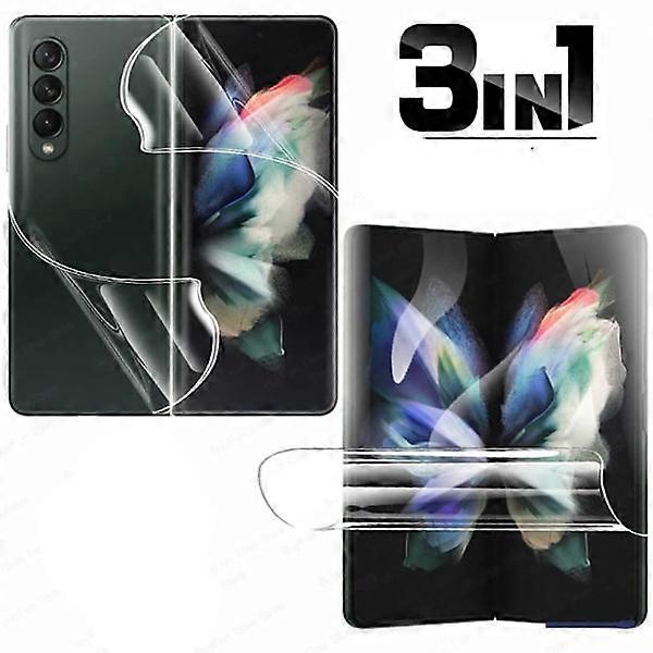 3-in-1 compatible with Samsung Galaxy Z Fold 3 Hydrogel Screen Protector Transparent/Translucent