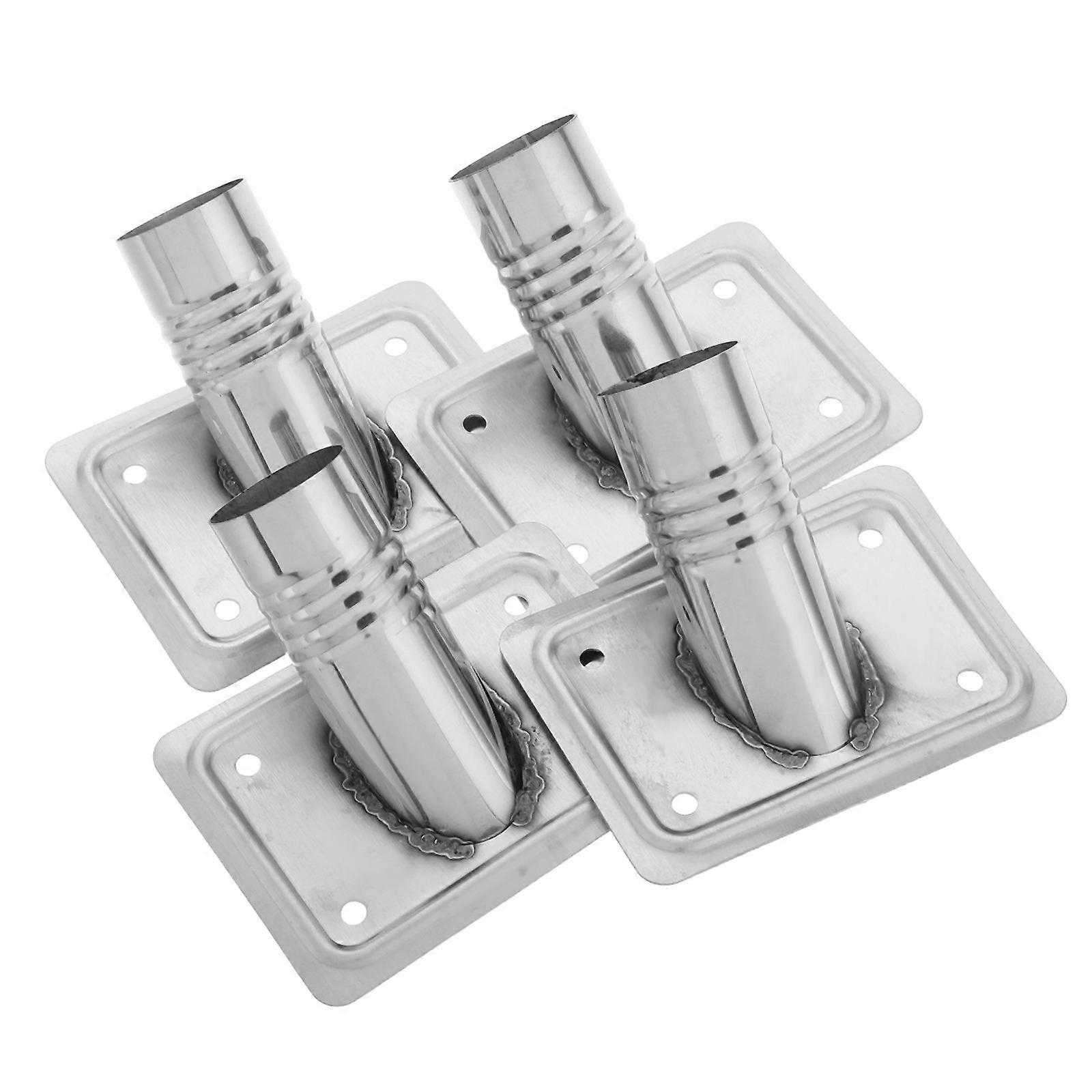 Floor Brush Handle Connector for Replacement 4Pcs Silver Metal Accessories
