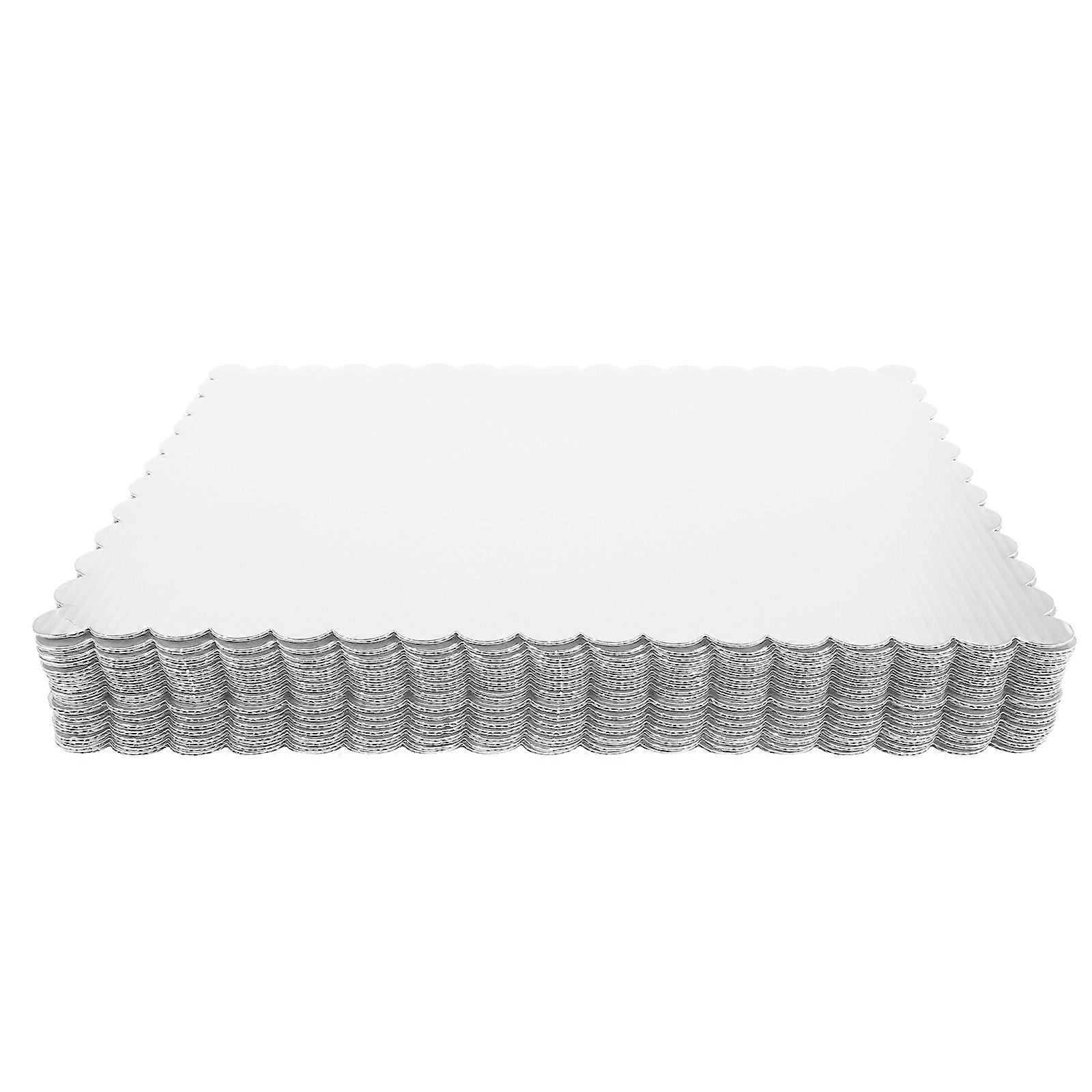 Corrugated Cake Board Wave Edge for Baking Use 20Pcs White Rectangular Base