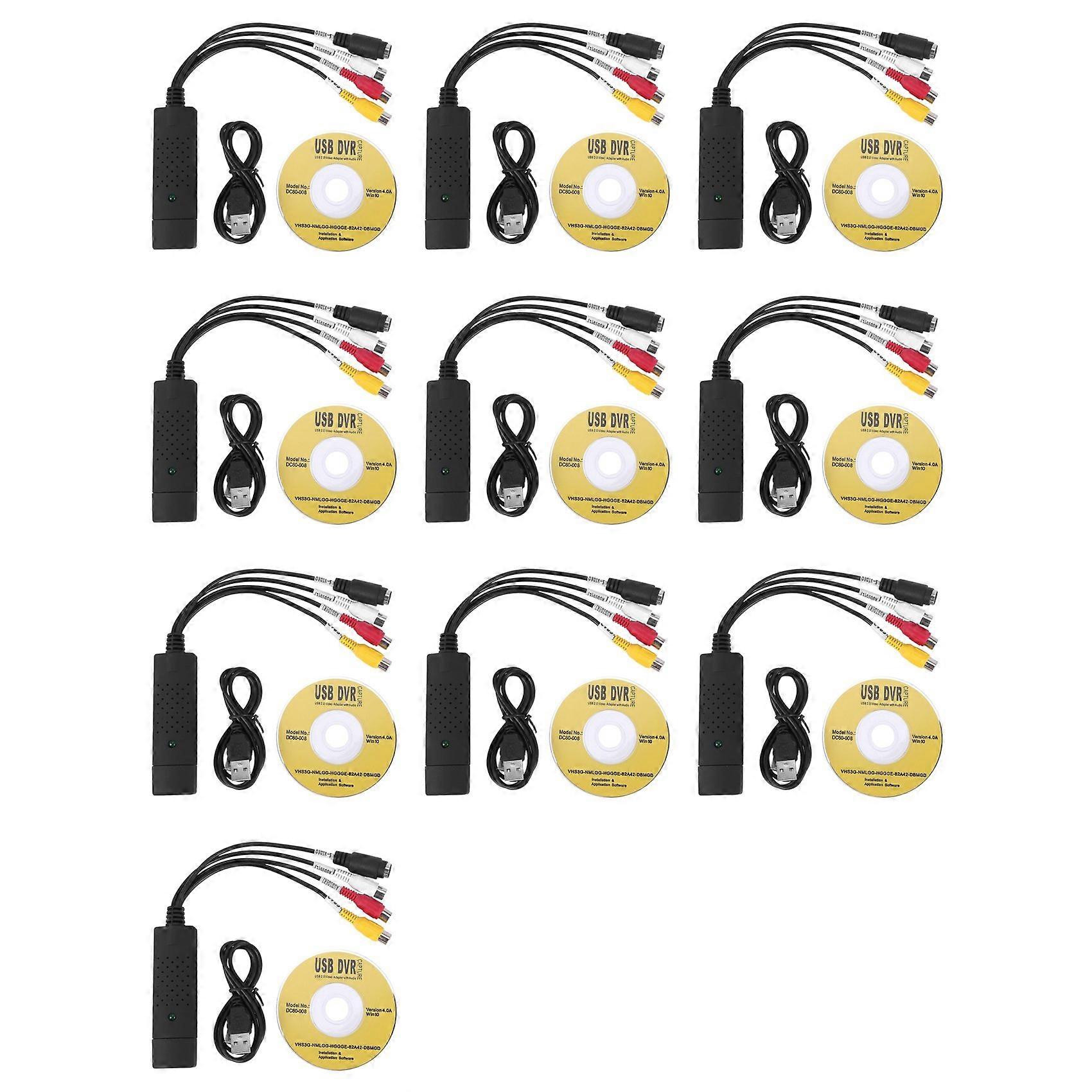 10X Video Audio VHS VCR USB Video Capture Card to DVD Converter Capture Card Adapter