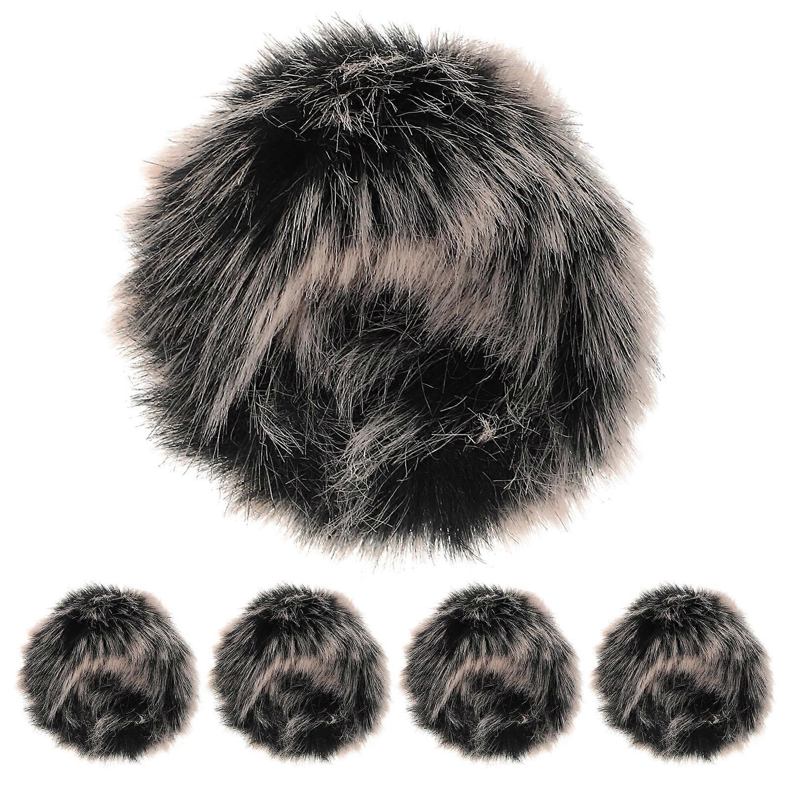 Black Imitation Rabbit Microphone Windscreen with Noise Reduction Technology for Outdoor Use