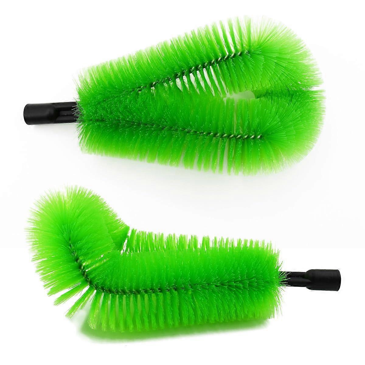 2 Pcs Adjustable Gutter Cleaning Brush with Telescopic Pole and Curved Angle Head for Easy Leaf Removal