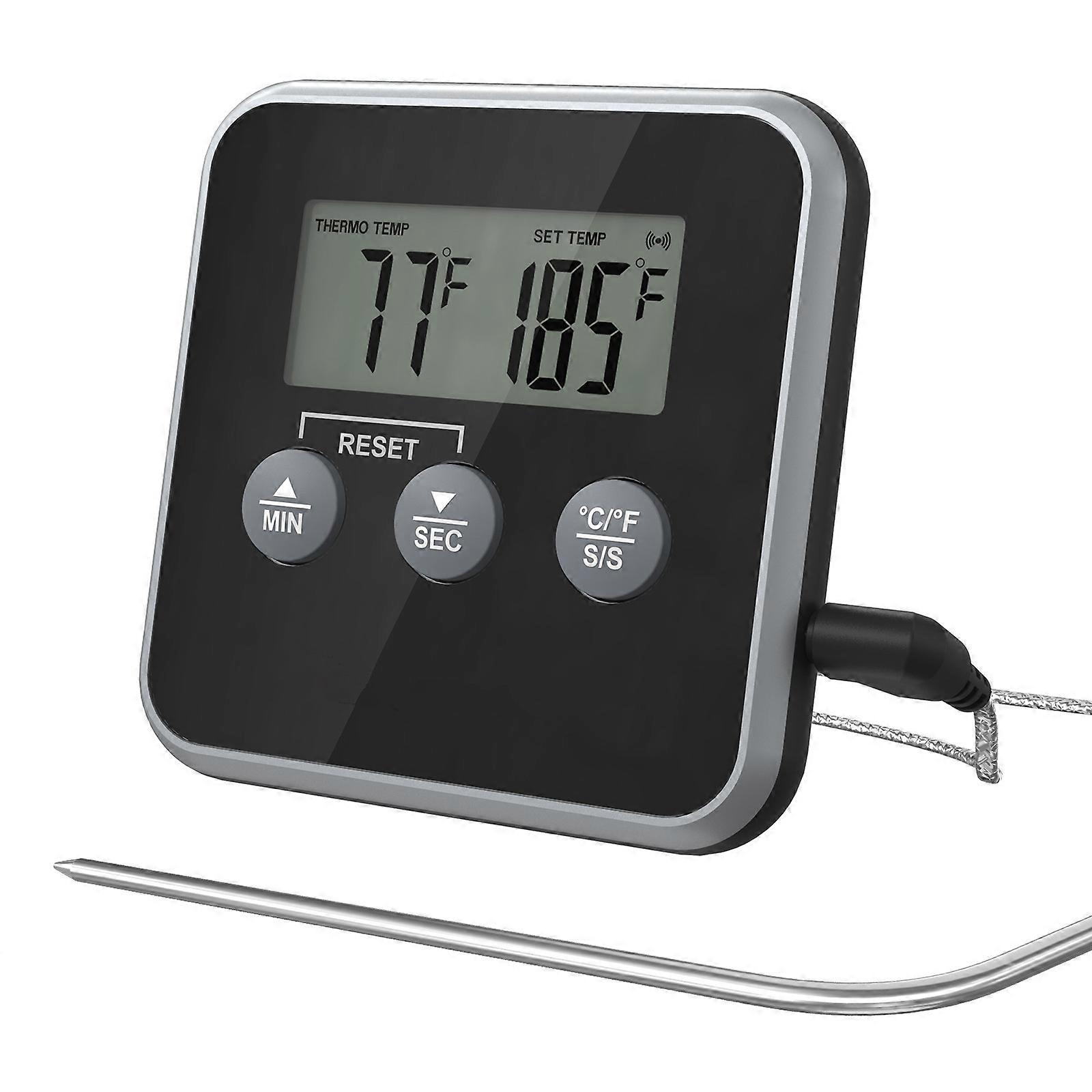 Kitchen Digital Cooking Thermometer Meat Food Temperaturecompatible withOven BBQ Grill Timer Function with Probe Heat Metercompatible withCooking
