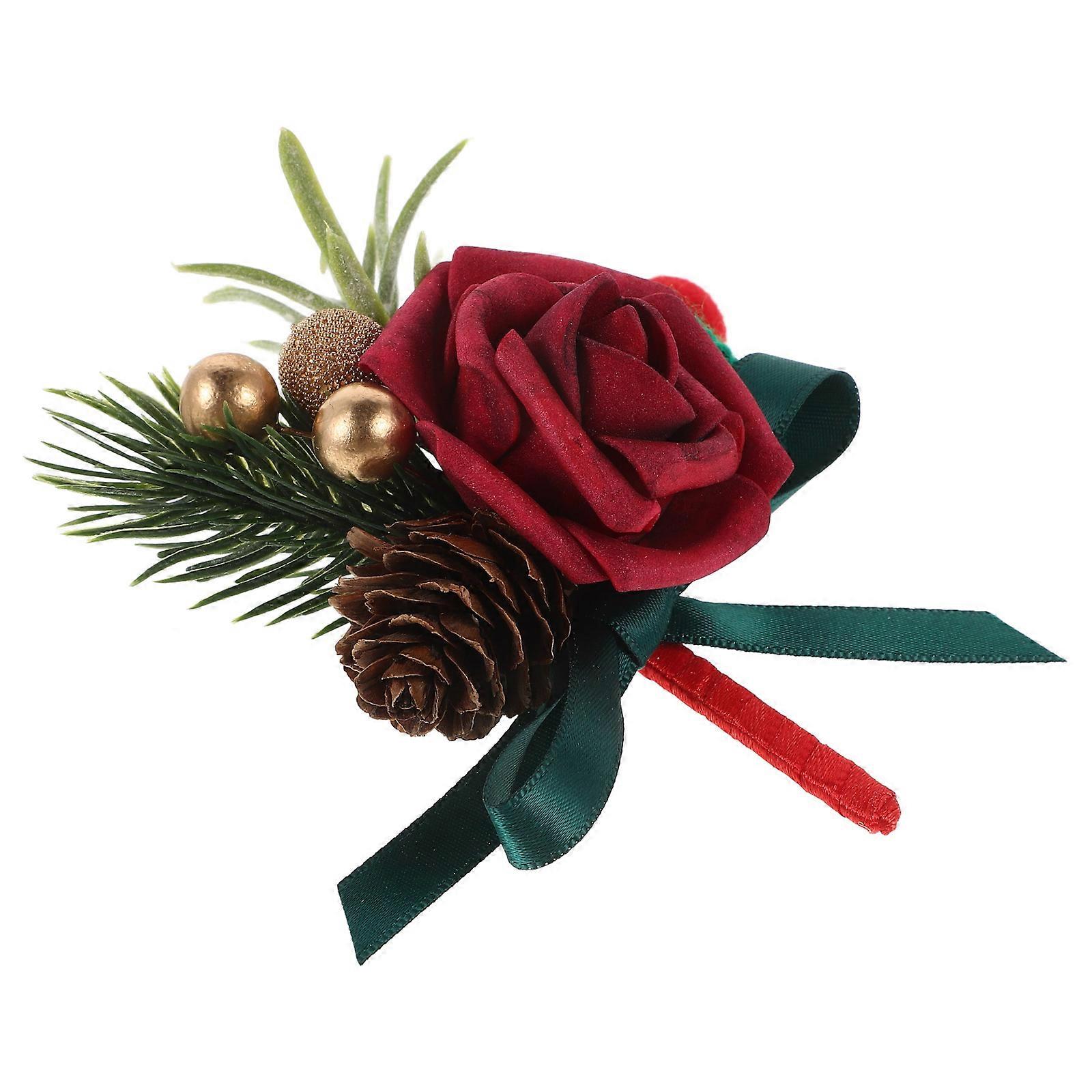 Christmas Flower Boutonniere Artificial for Wedding Use