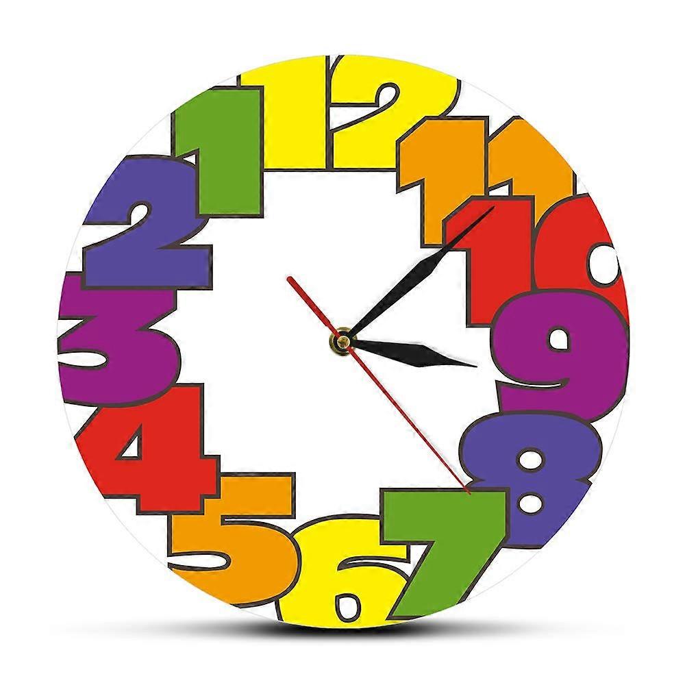 12 Inch Backwards Wall Clock Reverse Number Layout Silent Counterclockwise Acrylic Home Decor