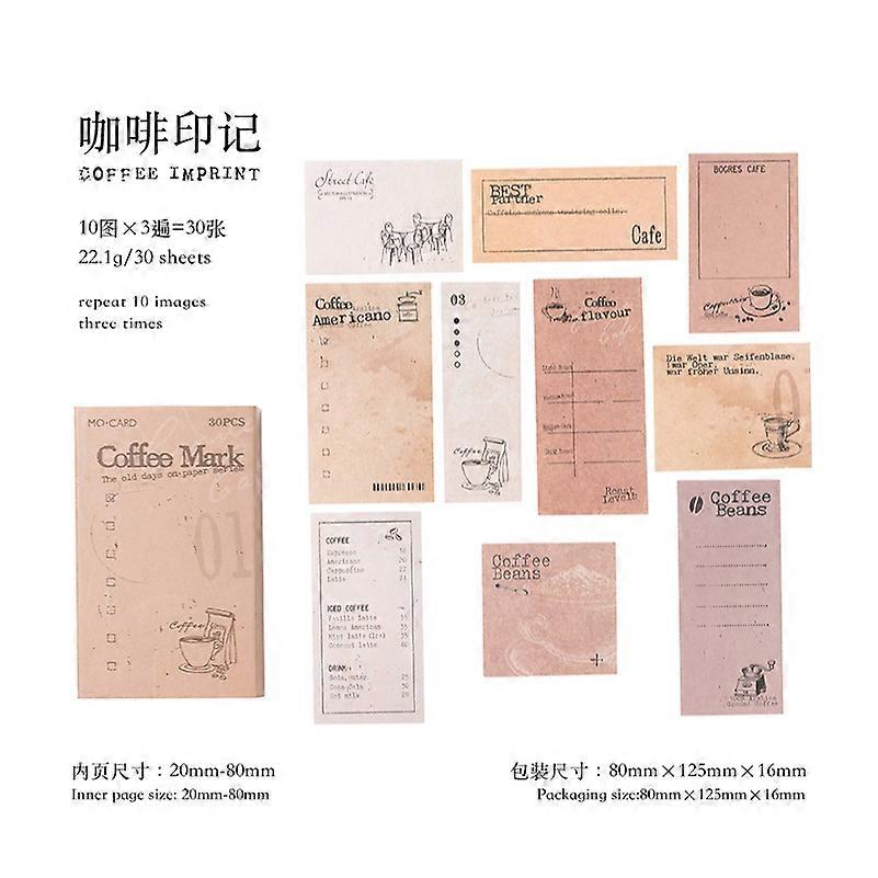 30 pcs/Box��Vintage Memo Scrapbooking Paper Box��School Supplies��Junk Journal Background Decor��Aesthetic Stationery Notes Paper