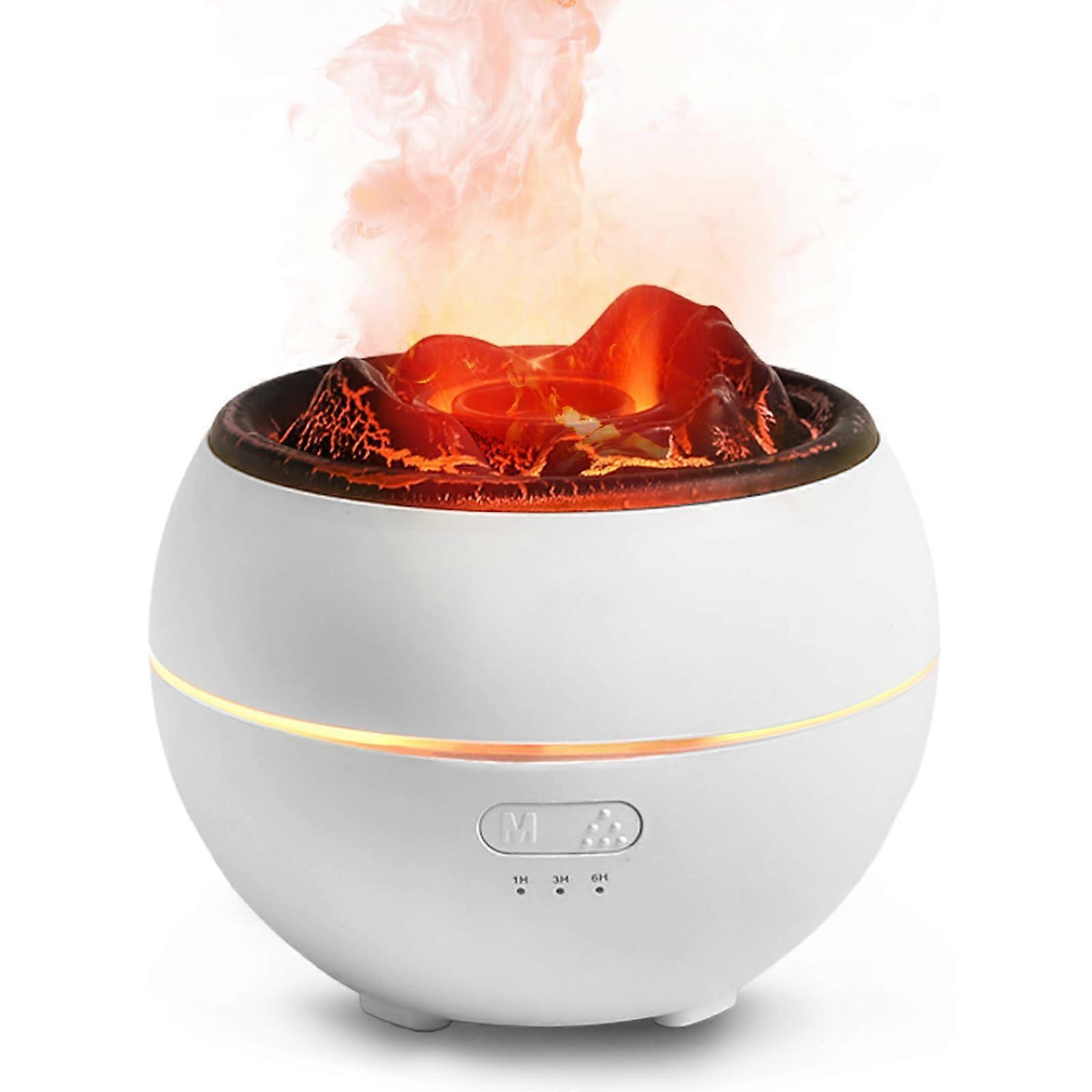 Volcano Humidifier 360ml Flame Aroma Diffuser with Dual Mist Modes Auto ShutOff for Home Spa
