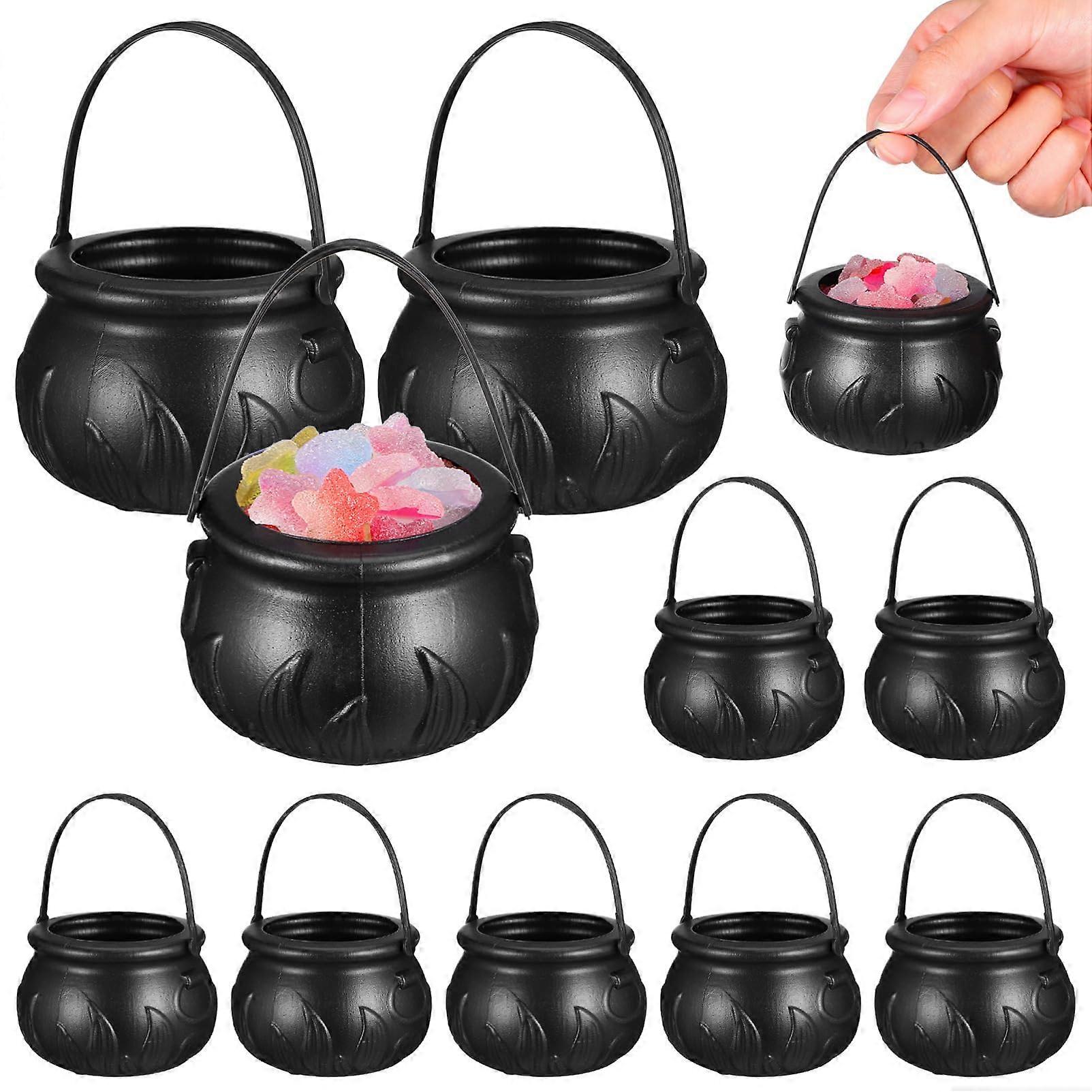 12pcs Mini Witch Cauldron Candy Buckets for Halloween Party Decor and  Display 2.75in