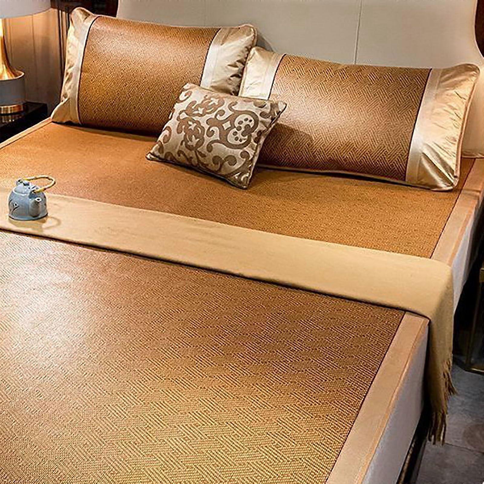 Bamboo Cooling Mattress Foldable Breathable Summer Sleeping Mat for Hot Weather 200cm Color B