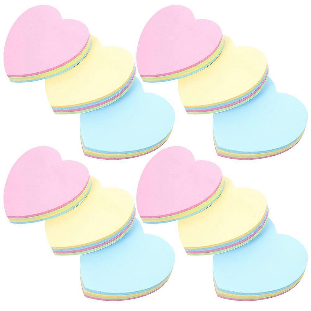 Self-Adhesive Memo Pad Heart Shaped Note Sticker for Daily Use 36Pcs