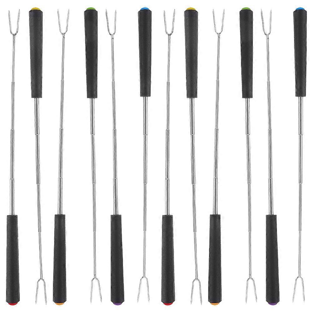 Manual Rotation Marshmallow Roasting Sticks Barbecue Fork 12Pcs Set
