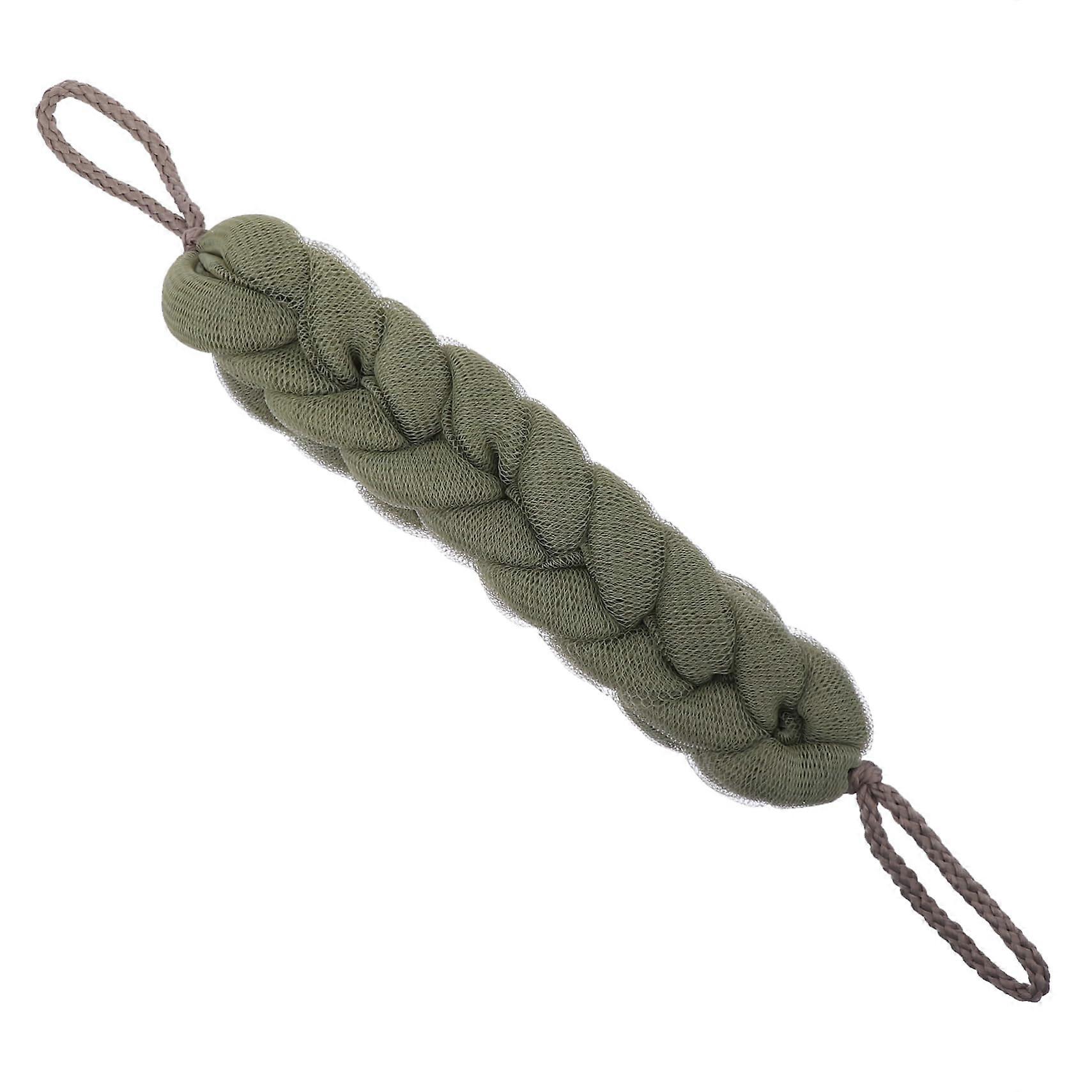 Bath Back Scrubber Long Mesh Strap with Hanging Rope for Gentle Body Exfoliating Shower