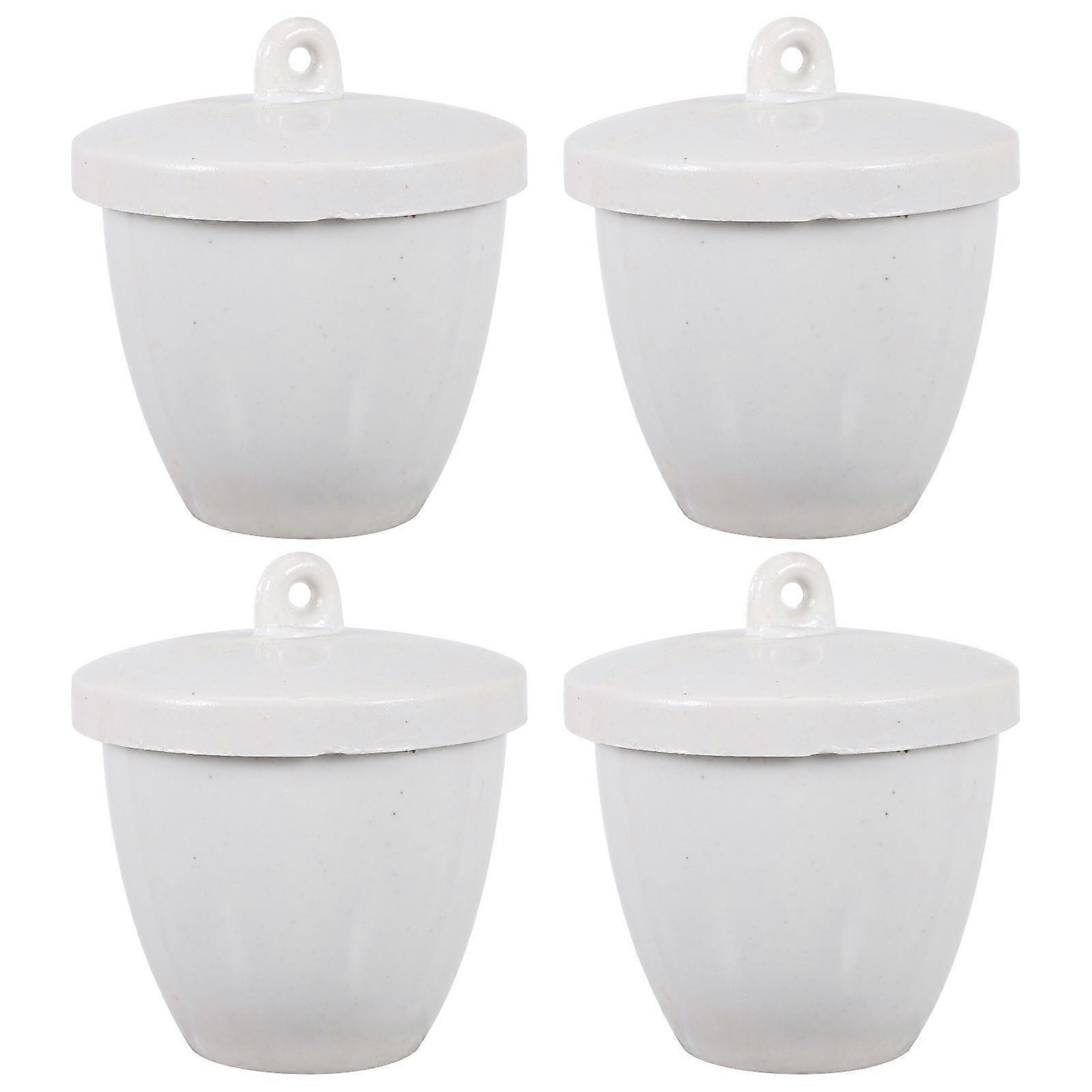 4Pcs Crucible Ceramic Crucible Cup with Lid