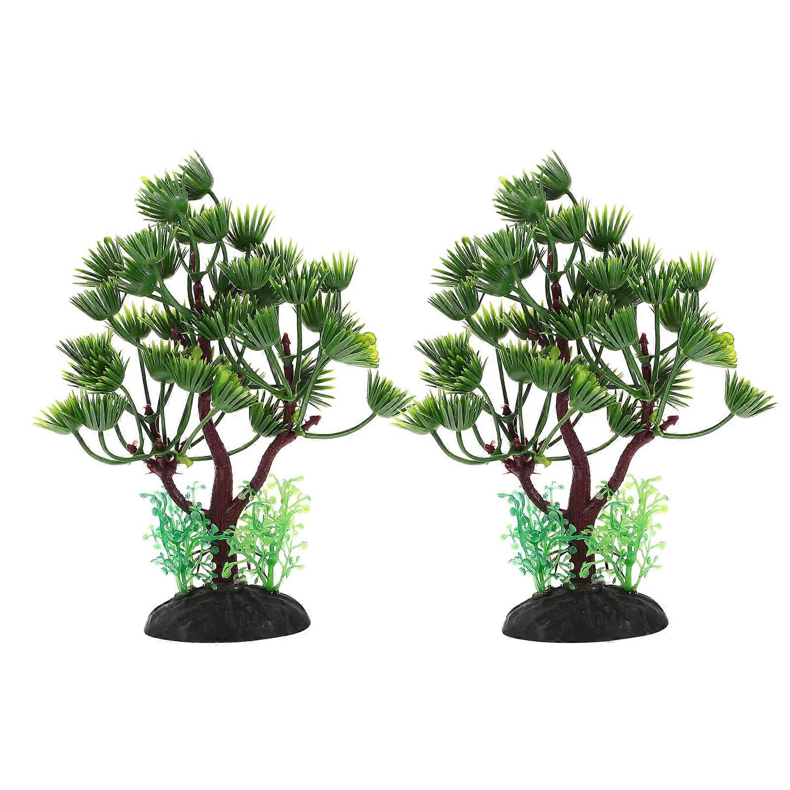 Simulation Plant Plastic Aquarium Decor for Decoration 2Pcs Artificial Fish Tank