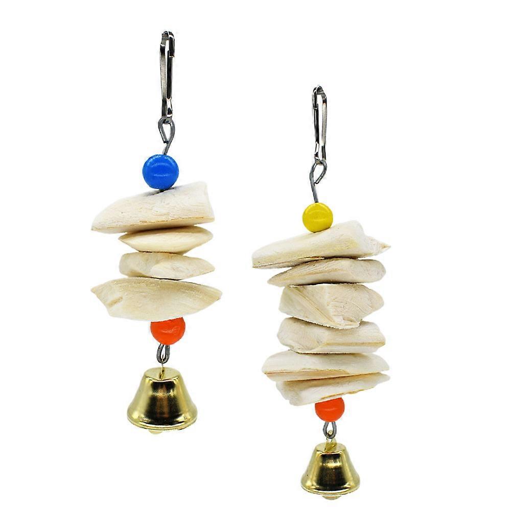 Colorful Parrot Bite Toy Cuttlebone for Chewing 2Pcs Pet Bite Playthings