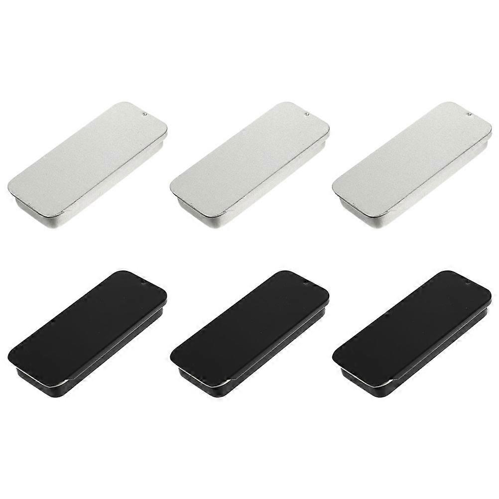 Sliding Cover Candy Box Small Iron Box for Storage Use 6Pcs Pack