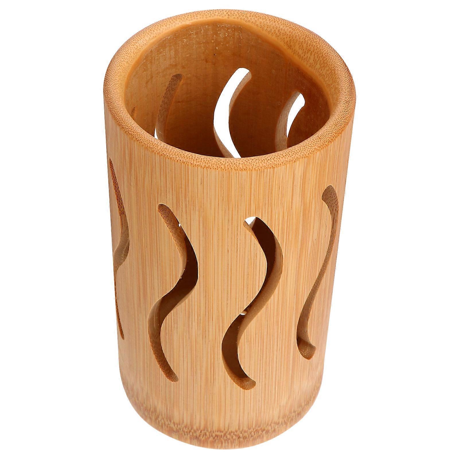 Bamboo Tableware Holder for Kitchen Storage 2Pcs Practical Utensil Bucket