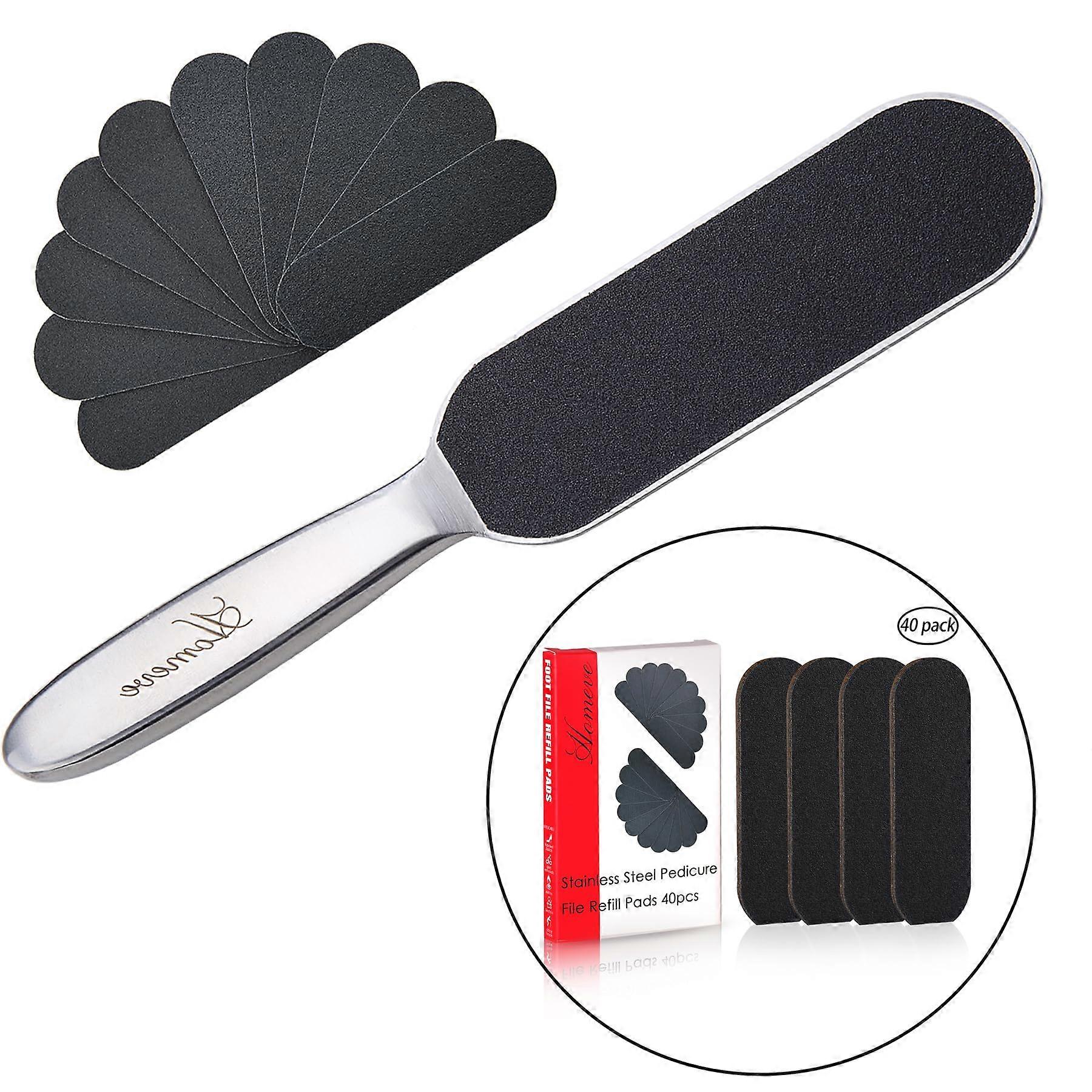 Professional Pedicure Foot File Callus Remover with Large Pad Surface and 50 Replaceable Pads