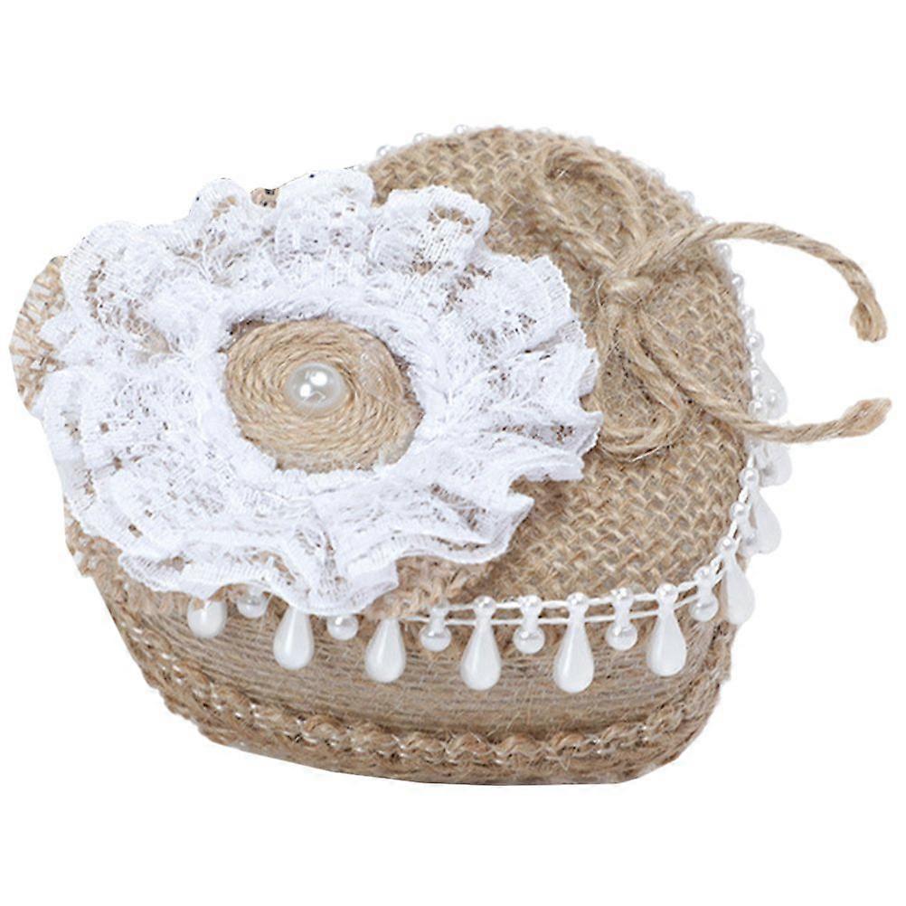 Engagement Ring Box Linen Covered Ring Box Rustic Ring Box for Wedding Ceremony