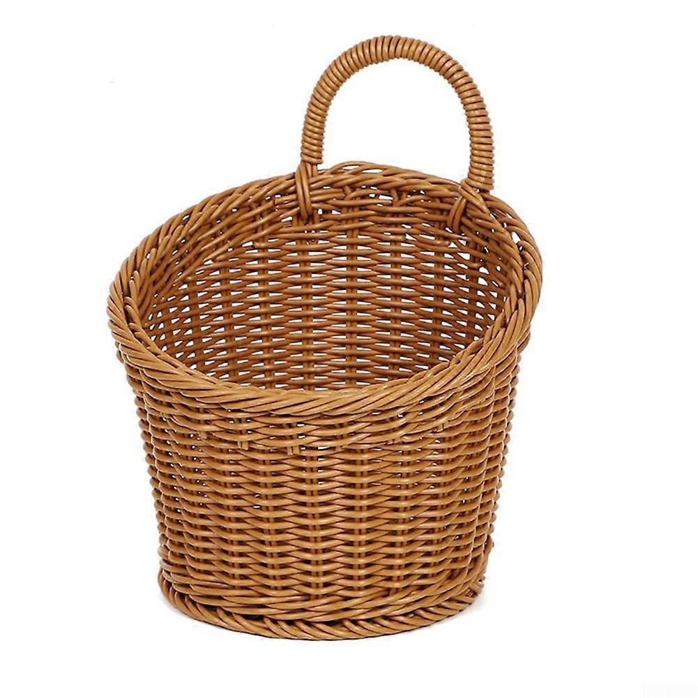 Wall Hanging Basket Plastic Woven Storage Organizer for Kitchen Vegetables Plants 4 Sizes
