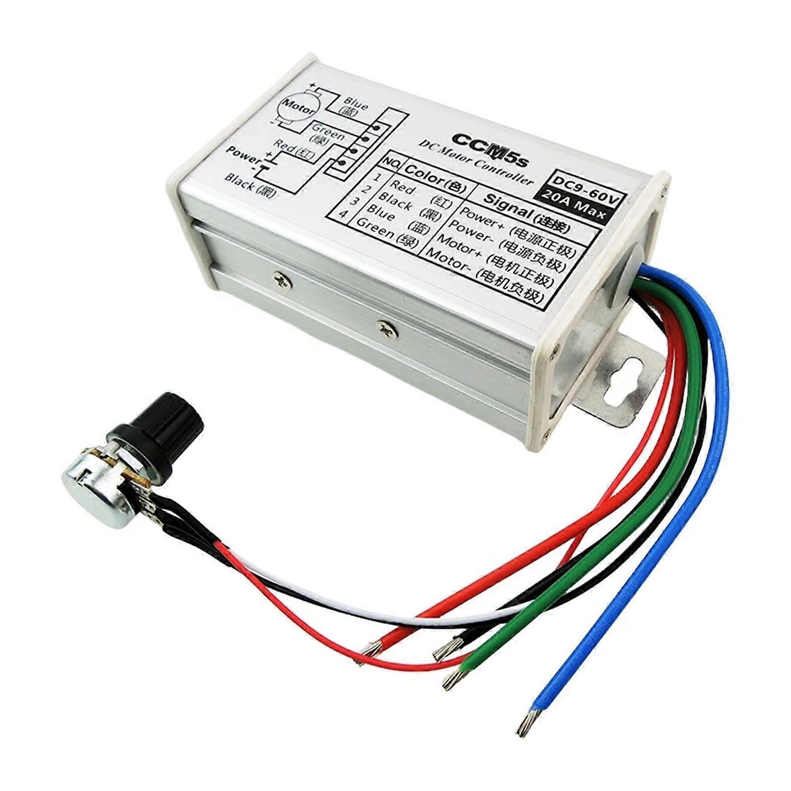PWM DC Motor Speed Controller 9V60V 20A Adjustable Driver with LED Display and Wide Voltage Input