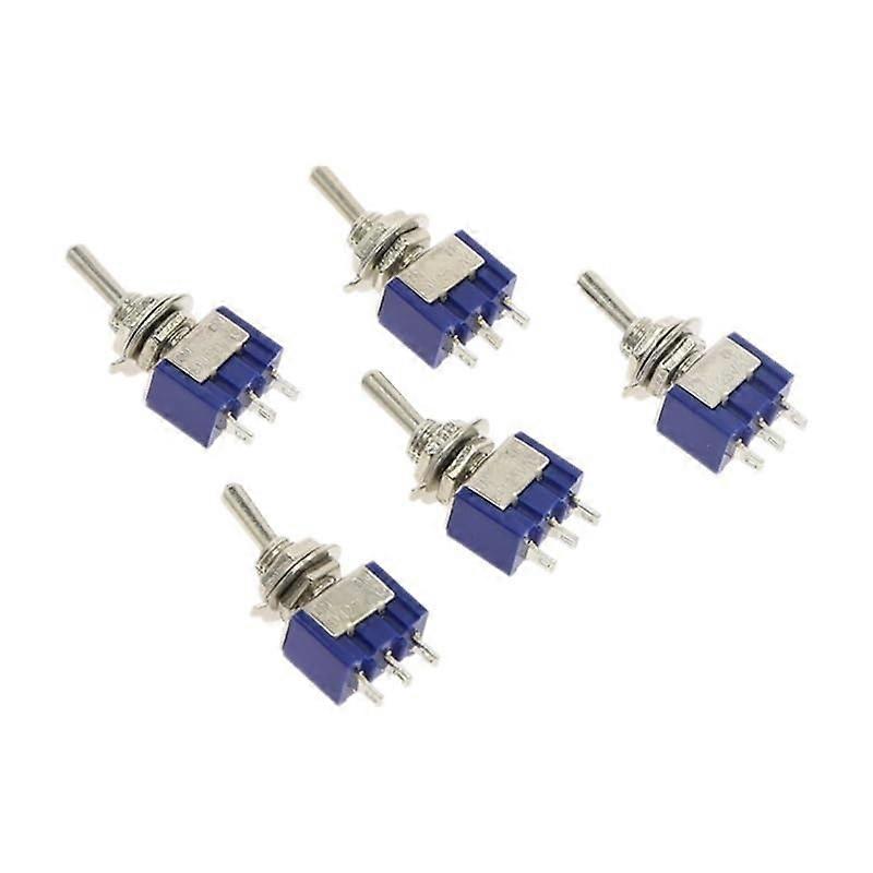 5 Pcs SPDT Toggle Switch 6A 125V AC ONON 2 Position Durable Latching Mechanism