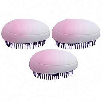 3-Pack Detangling Hair Brush with Elastic Bristles for Wet and Dry Use Small Portable Massage Comb for Home and Travel