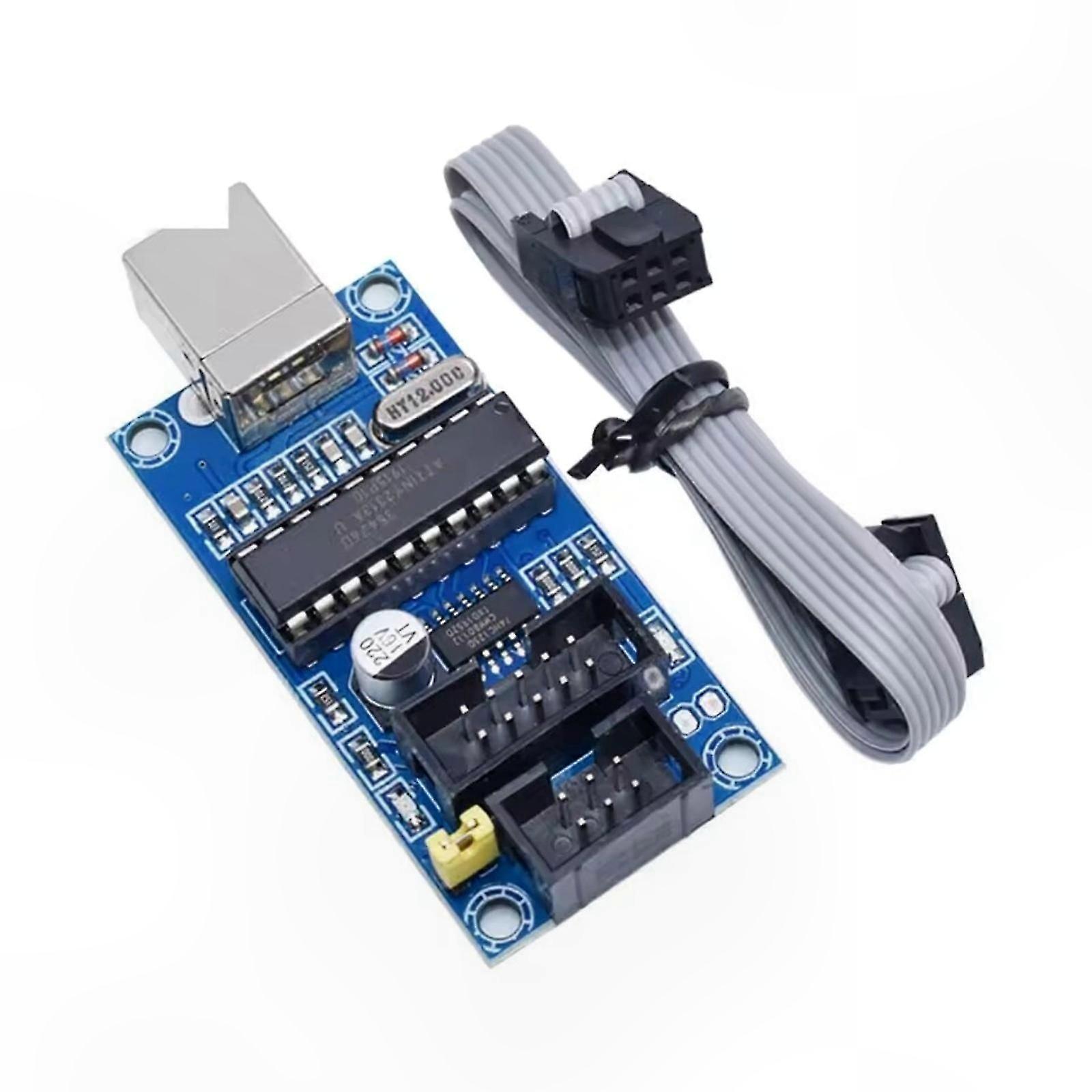AVR Microcontroller Programmer with 6Pin/10Pin Interface, Bootloader Support, and 5V1A Power Supply for Development Projects