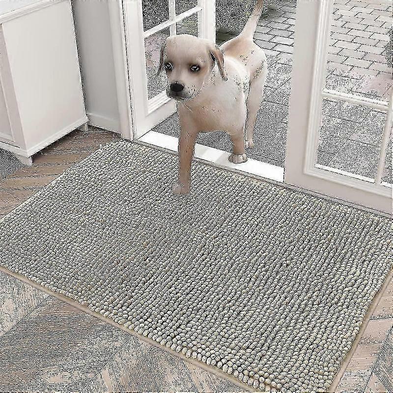 Microfiber Dog Door Mat Absorbs Muddy Paws Moisture