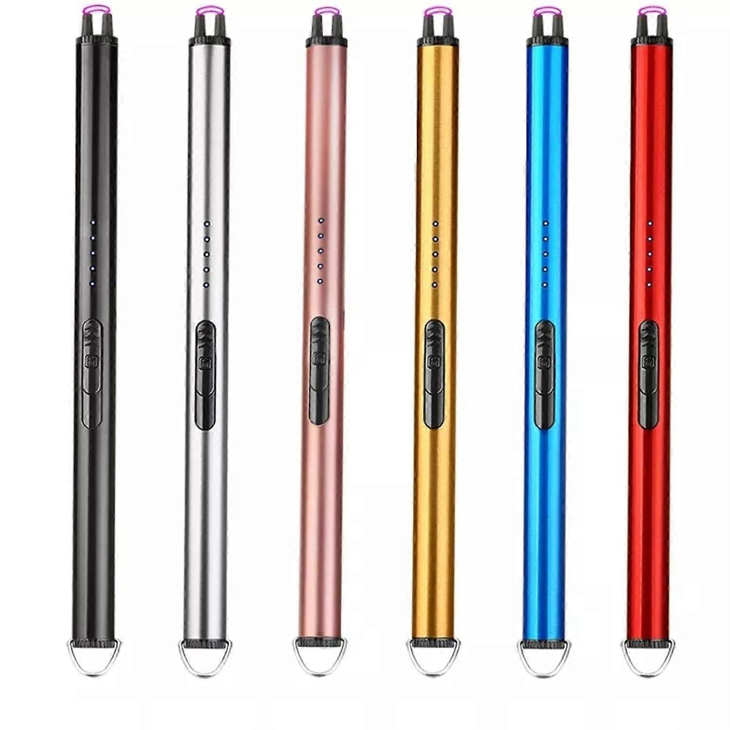 USB Rechargeable Electric Arc Lighter with Safety Lock, Windproof for Candles BBQ Kitchen Silver