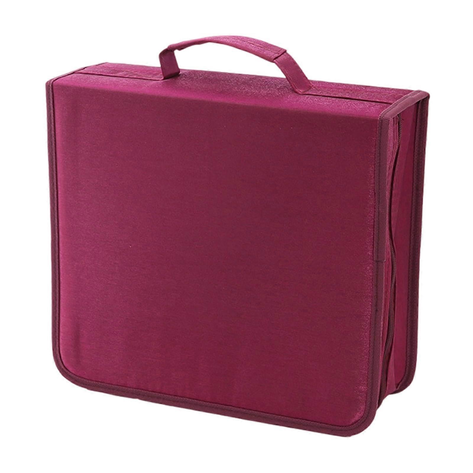 Large Capacity CD Storage Case 384 Discs Dustproof Fabric Binder with Handle Lightweight Organizer