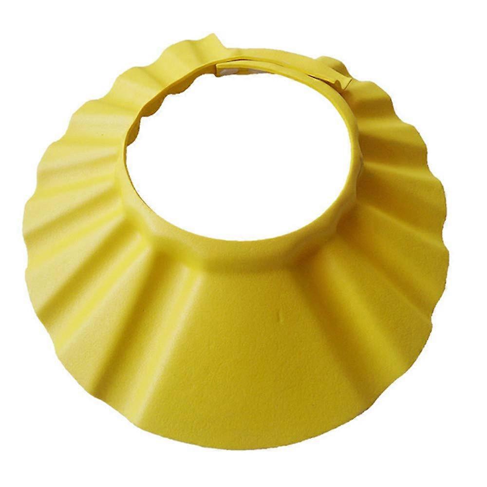 Shower Cap for Kids Adjustable Bath Visor Waterproof Shampoo Shield Yellow