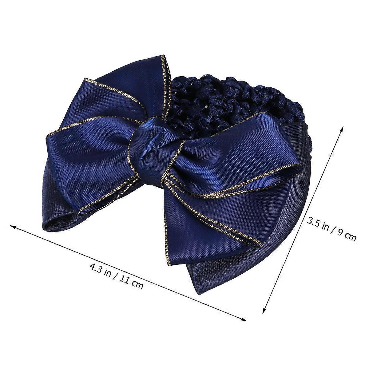 Classy Bowknot Hair Snoods Fabric Material for Work Performance Summer Use Blue 2Pack