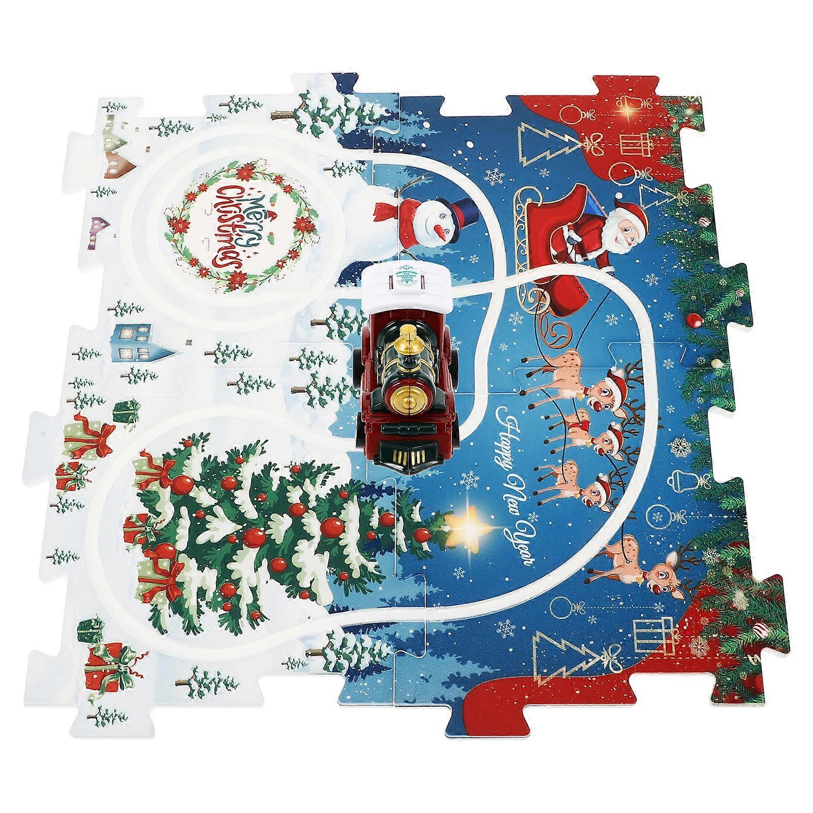 Christmas-Themed Puzzle Track Train Toy for Kids 1Set Interactive DIY Assembling