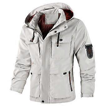 Veste décontractée pour homme, chaude et coupe-vent, à manches longues, capuche zippée, style sport avec poches, idéale pour un anniversaire, un mariage ou un week-end. Blanche, taille XXXL.