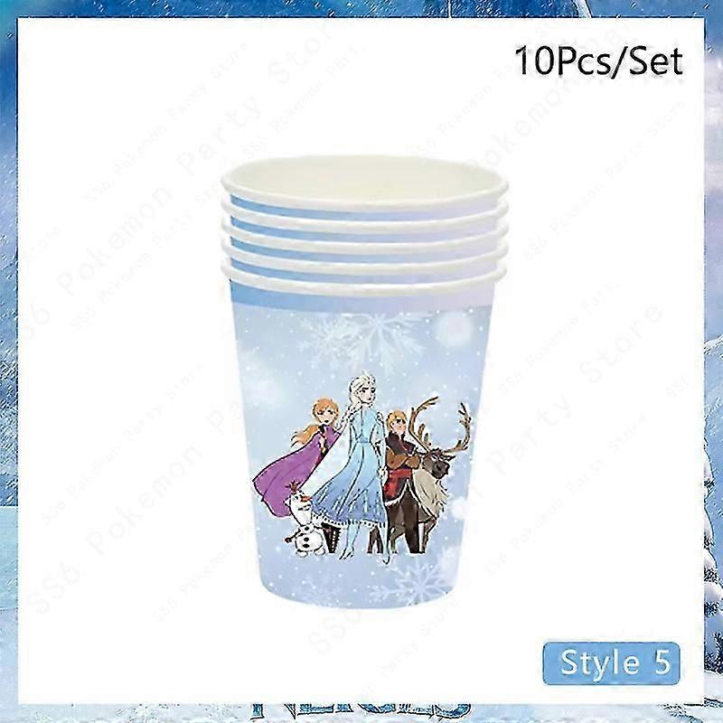 Decorative Disney Elsa Frozen Birthday Party Decorations Supplies Olaf Anna Girl Disposable Tableware Paper Cup Tablecloth Plate bags kit Celebration 