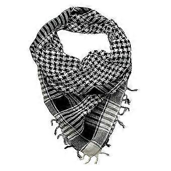 Unisex Scarf Polyester Lightweight Plaid Tassel Arab Desert Shemagh,Black