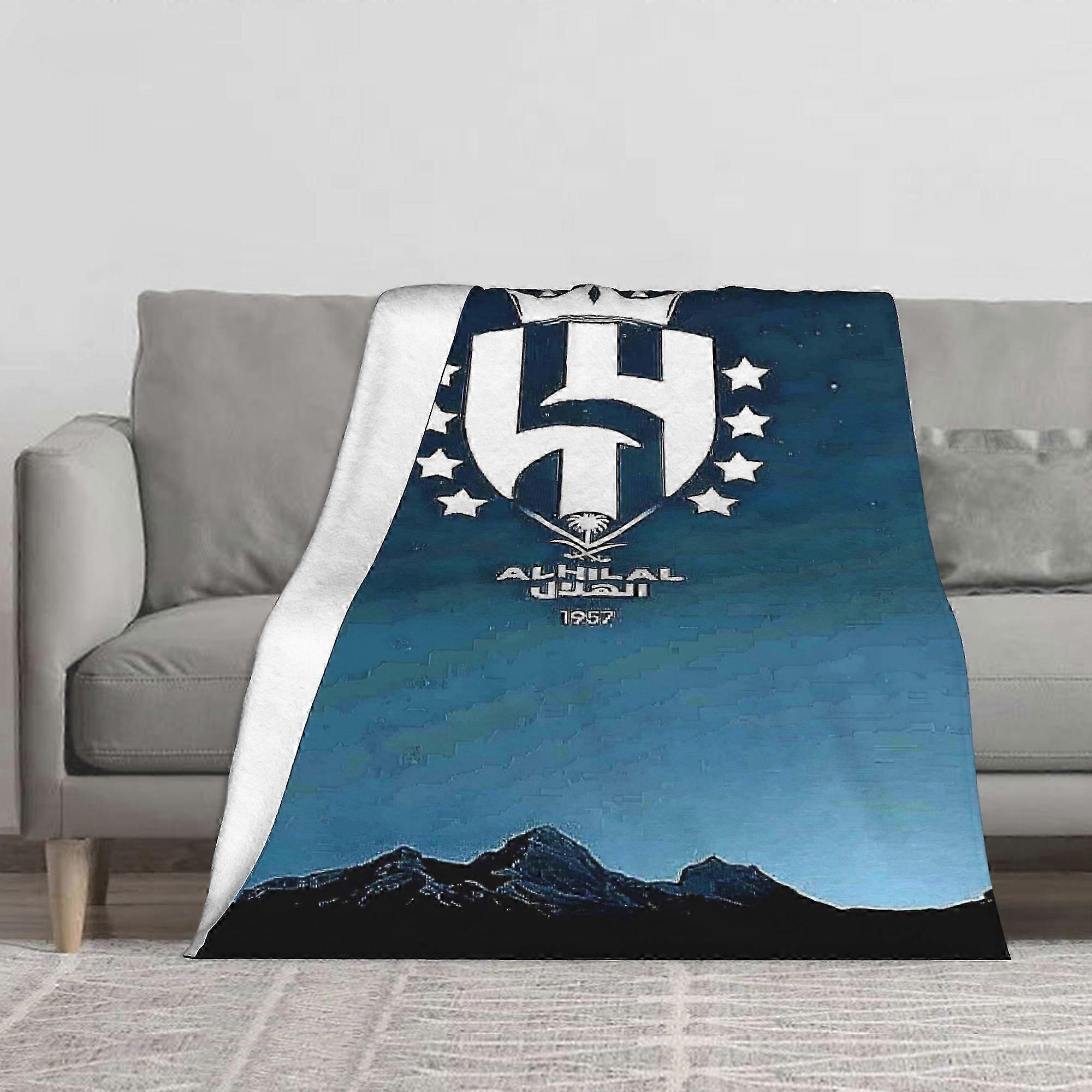 Couverture en flanelle Al Hilal FC Spark - Plaid doux et chaud toutes saisons avec logo de l'équipe, motif montagne, style contemporain - rfvcx171 GZDGV