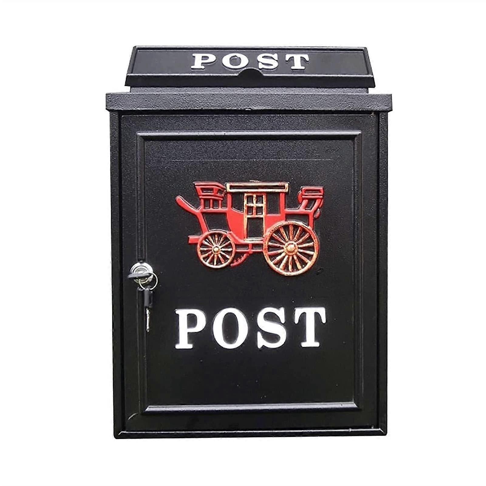 Wall Mounted Locking Mailbox with Keys, Weatherproof Vertical Postbox for Home or Office Use