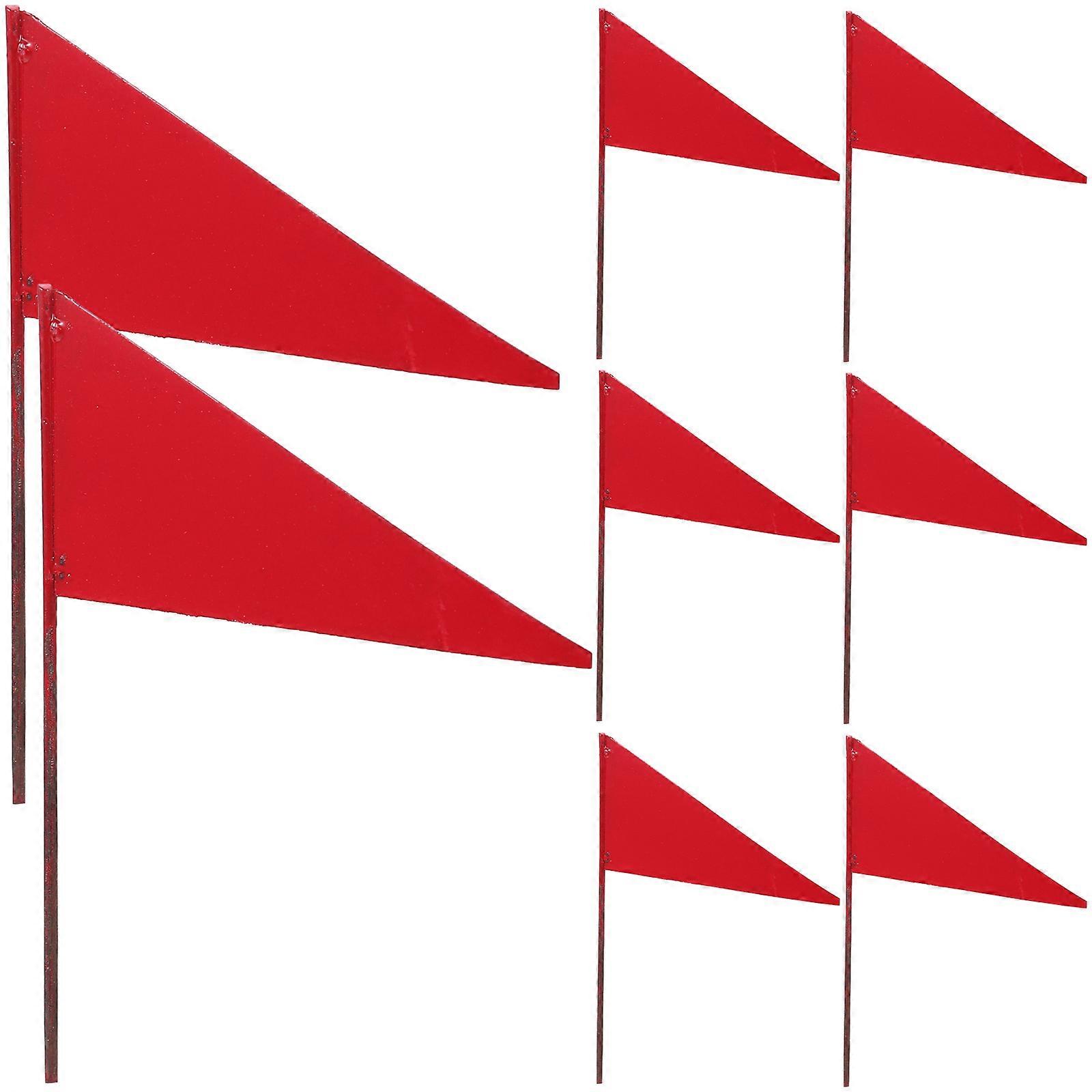 Iron Marking Flags Triangular Lawn Flags for Irrigation 32Pcs Red Kit
