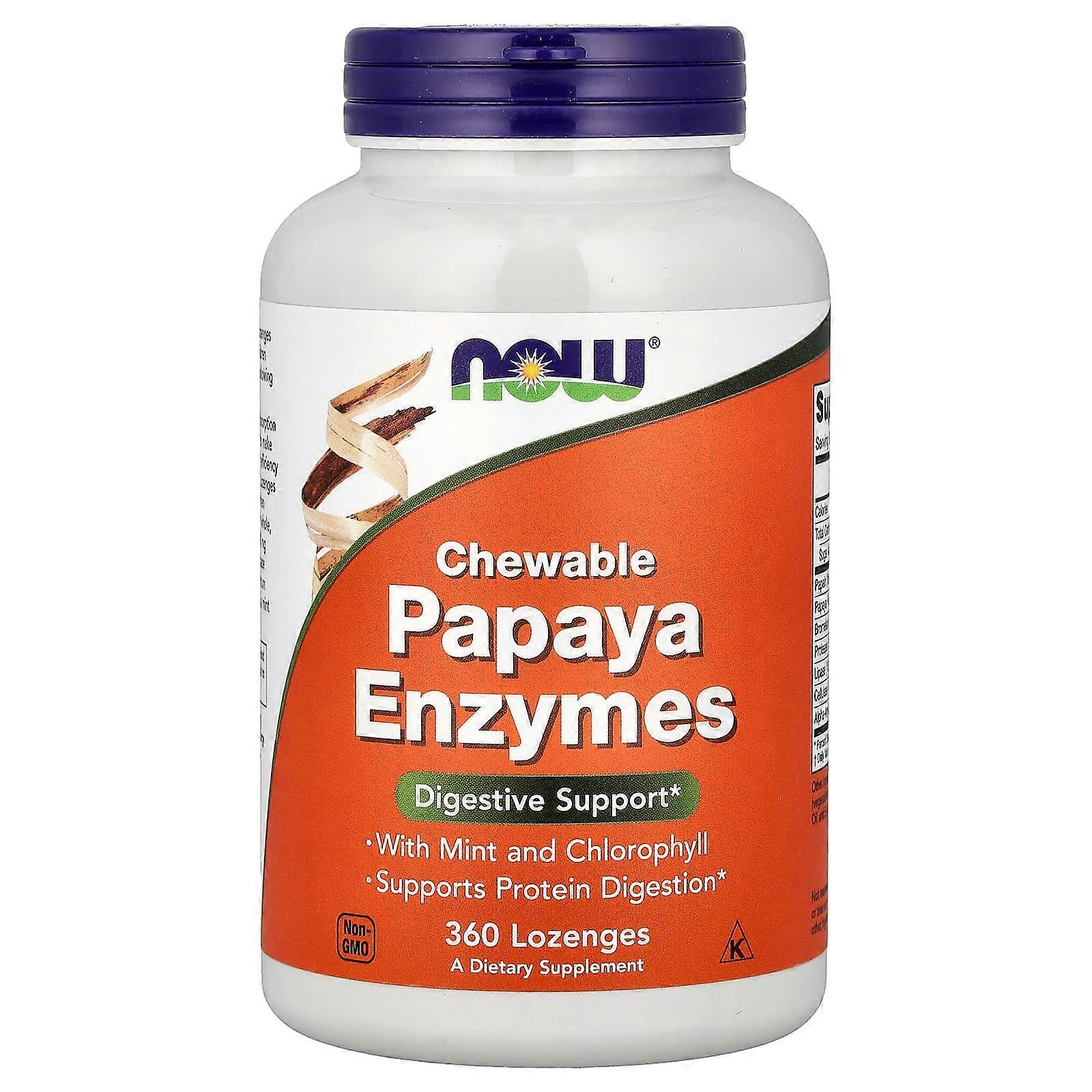 Now Foods, Chewable Papaya Enzymes, 360 Lozenges