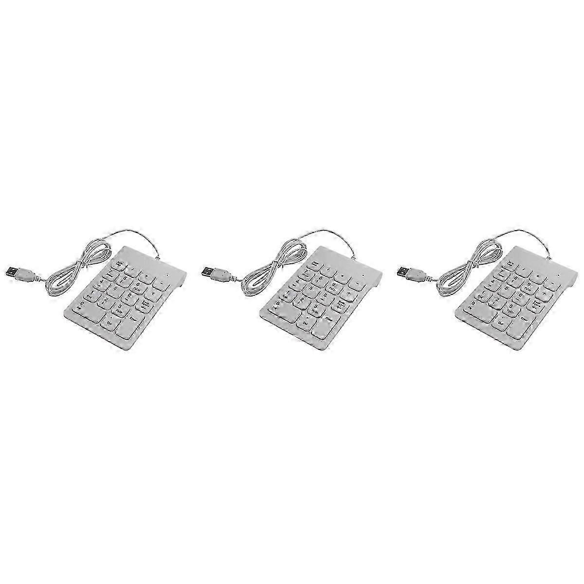 Mini USB Wired Numeric Keypad Numpad 18 Keys Digital Keyboard (White)