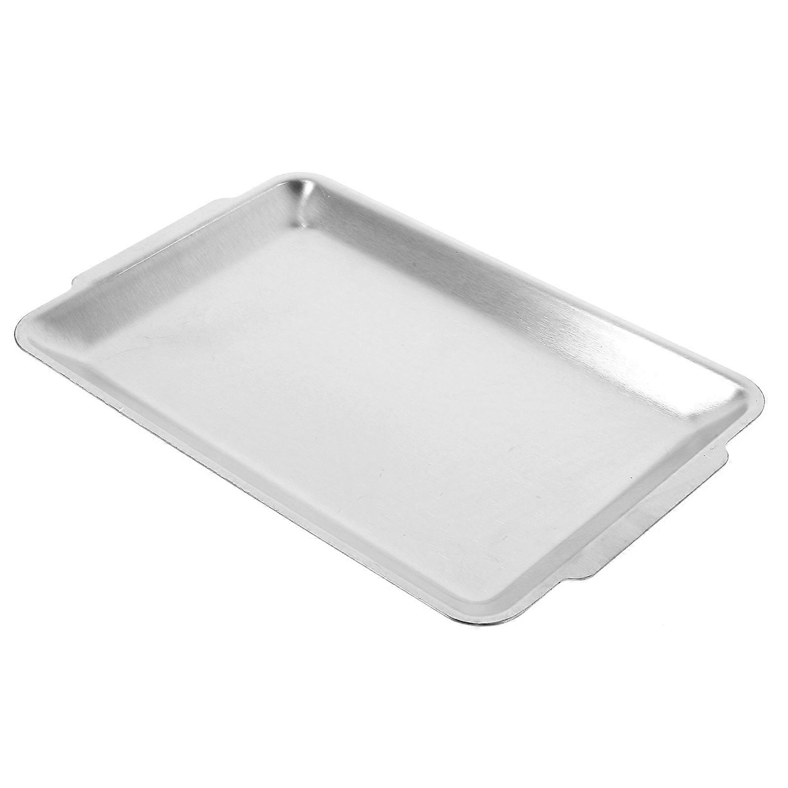 Silver Stainless Steel Appetizer Serving Plate for Kitchen Use Rectangle Plate
