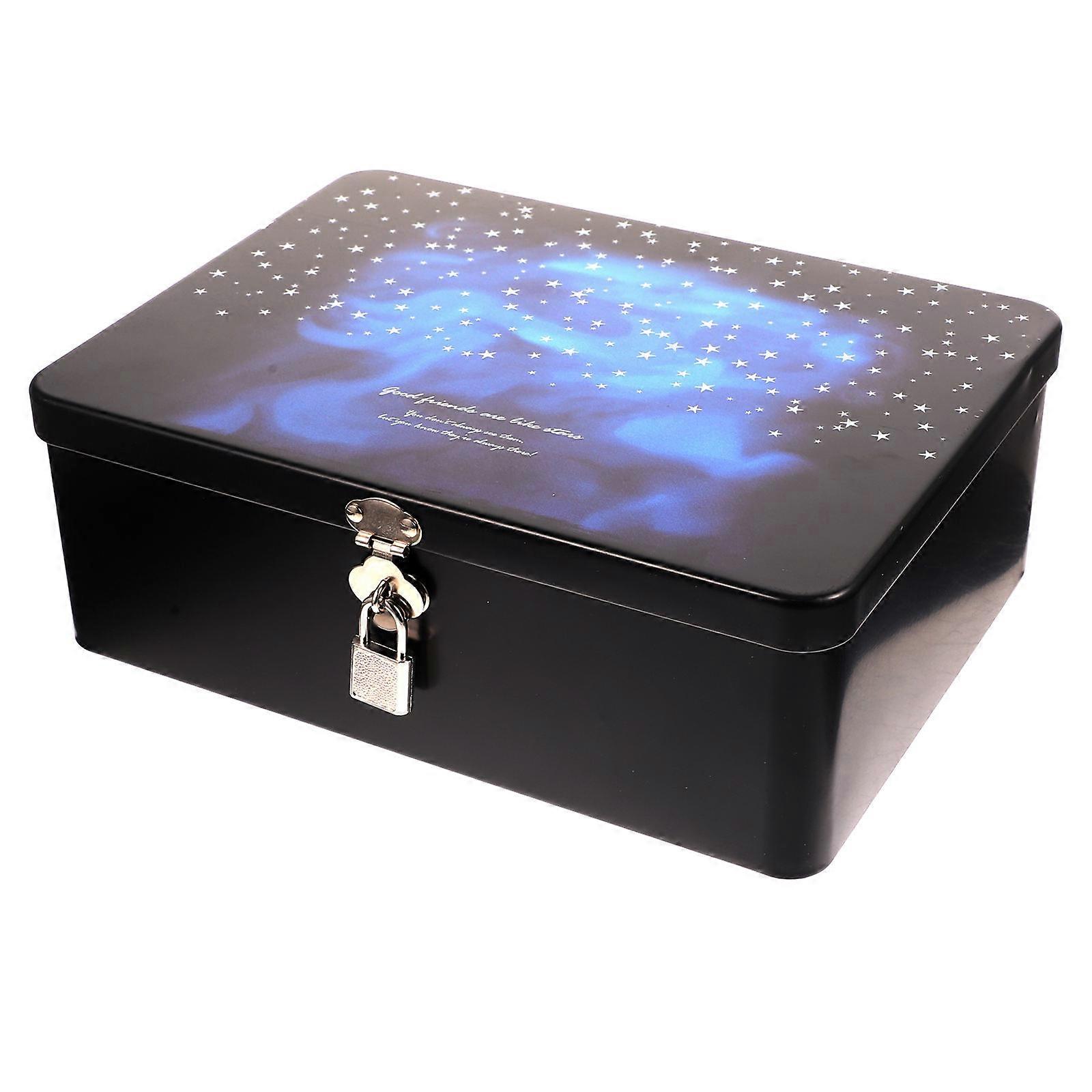 Tinplate Storage Case Lockable Tin Box for Home Use