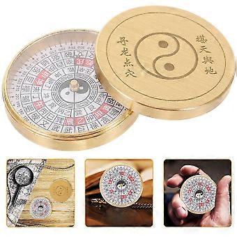 Copper Circular Portable Compass, Set of 2, Vintage Style Compatible with Outdoor Use, Camping